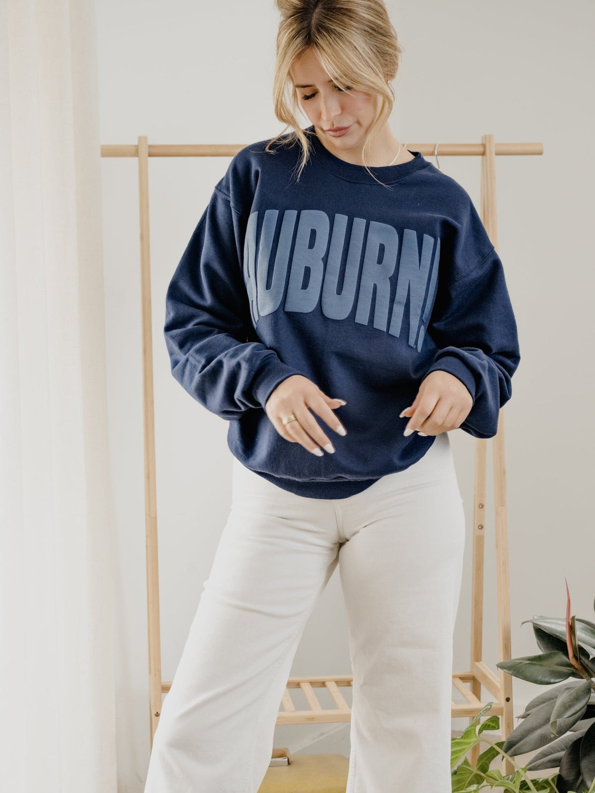 Auburn Tigers Mono Puff Ink Navy Sweatshirt