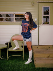 Auburn Tigers Player Navy Thrifted Tee