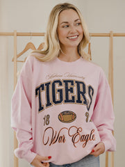 Auburn Tigers Wave Arch Pink Thrifted Sweatshirt