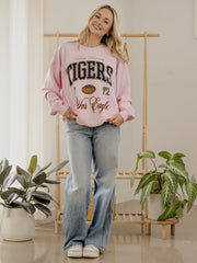 Auburn Tigers Wave Arch Pink Thrifted Sweatshirt