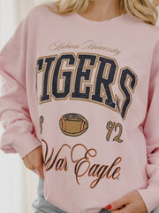 Auburn Tigers Wave Arch Pink Thrifted Sweatshirt