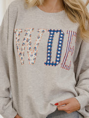 Auburn Tigers WDE Quilted Puff Ink Ash Gray Thrifted Sweatshirt