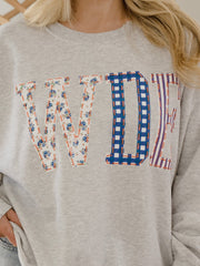 Auburn Tigers WDE Quilted Puff Ink Ash Gray Thrifted Sweatshirt