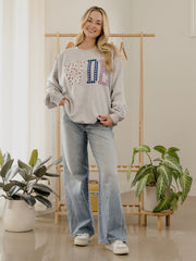 Auburn Tigers WDE Quilted Puff Ink Ash Gray Thrifted Sweatshirt