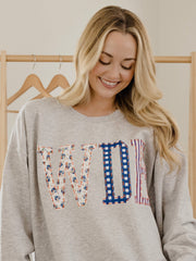 Auburn Tigers WDE Quilted Puff Ink Ash Gray Thrifted Sweatshirt