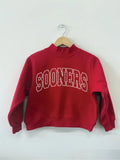 Children's OU Sooners Polka Dot Puff Ink Red Mock Neck Sweatshirt