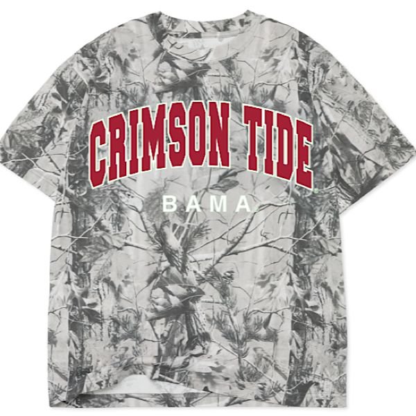 Bama Crimson Tide Filled Gault Black/White Camouflage Tee