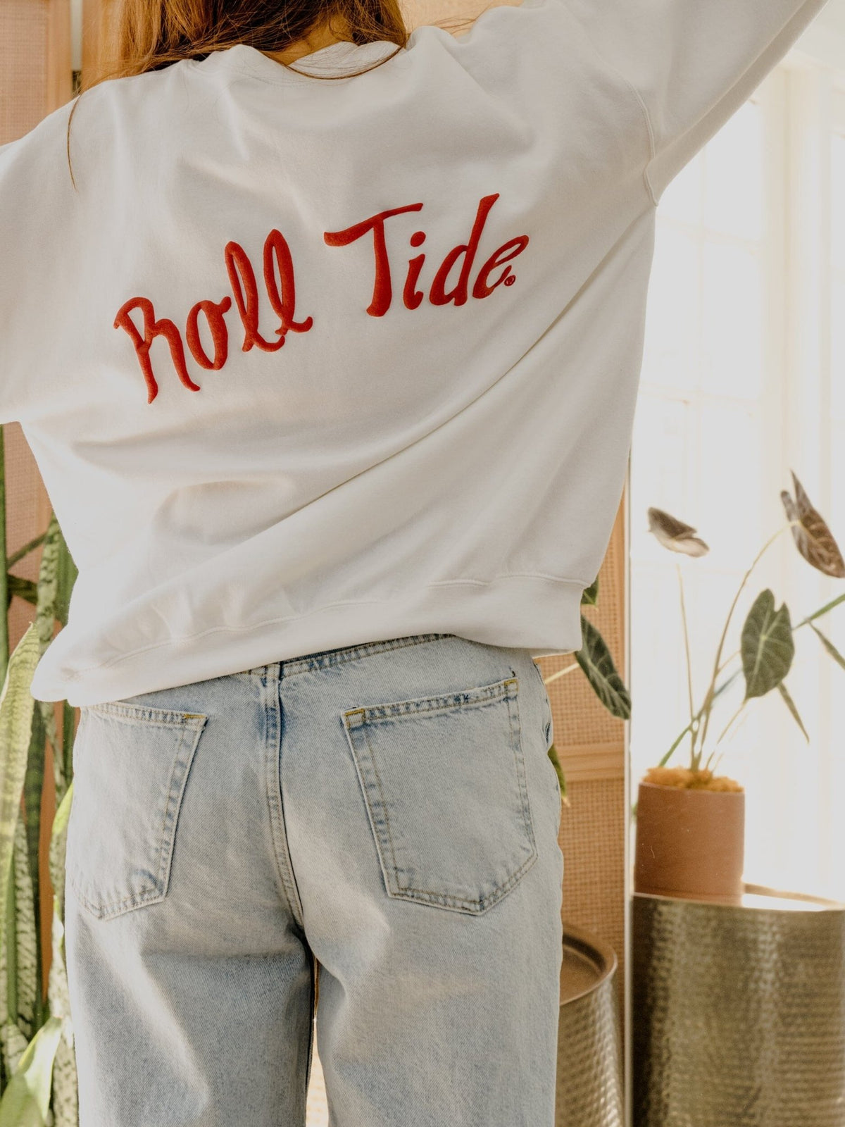 Bama Crimson Tide Lyric Puff Ink White Sweatshirt
