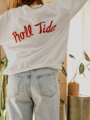 Bama Crimson Tide Lyric Puff Ink White Sweatshirt