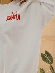 Bama Crimson Tide Lyric Puff Ink White Sweatshirt