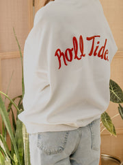 Bama Crimson Tide Lyric Puff Ink White Sweatshirt