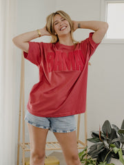 Bama Crimson Tide Mono Puff Ink Red Heavyweight Tee