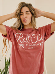 Bama Established Bows Crimson Tee