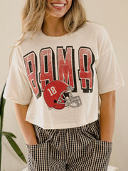 Bama Helmet Fade Off White Cropped Tee