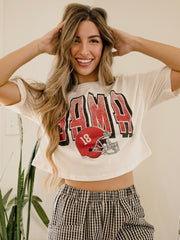 Bama Helmet Fade Off White Cropped Tee