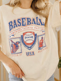 Baseball Patch Off White Thrifted Tee