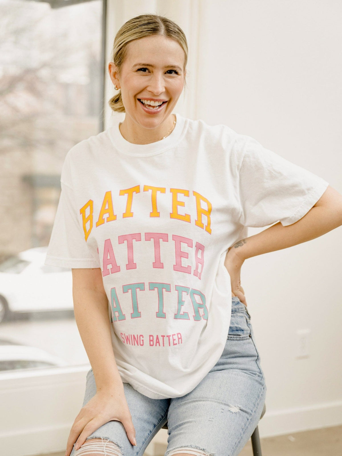 Batter Batter Batter Swing White Tee