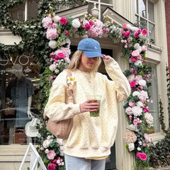 Blank Toasted Cream Roses Sweatshirt