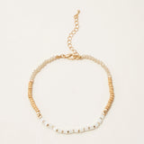 Wood and Glass Beaded Anklet
