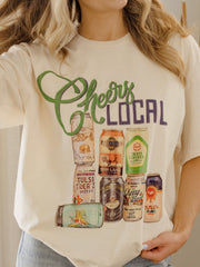 Cheers Local Off White Thrifted Tee