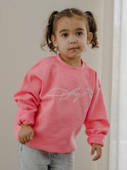 Children's Dolly Parton Signature Script Butterfly Dark Pink Sweatshirt