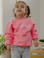 Children's Dolly Parton Signature Script Butterfly Dark Pink Sweatshirt