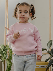 Children's Dolly Parton Signature Script Butterfly Light Pink Sweatshirt