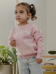 Children's Dolly Parton Signature Script Butterfly Light Pink Sweatshirt