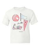 Children's Nebraska Huskers Volleyball Memorabilia Front Only White Tee