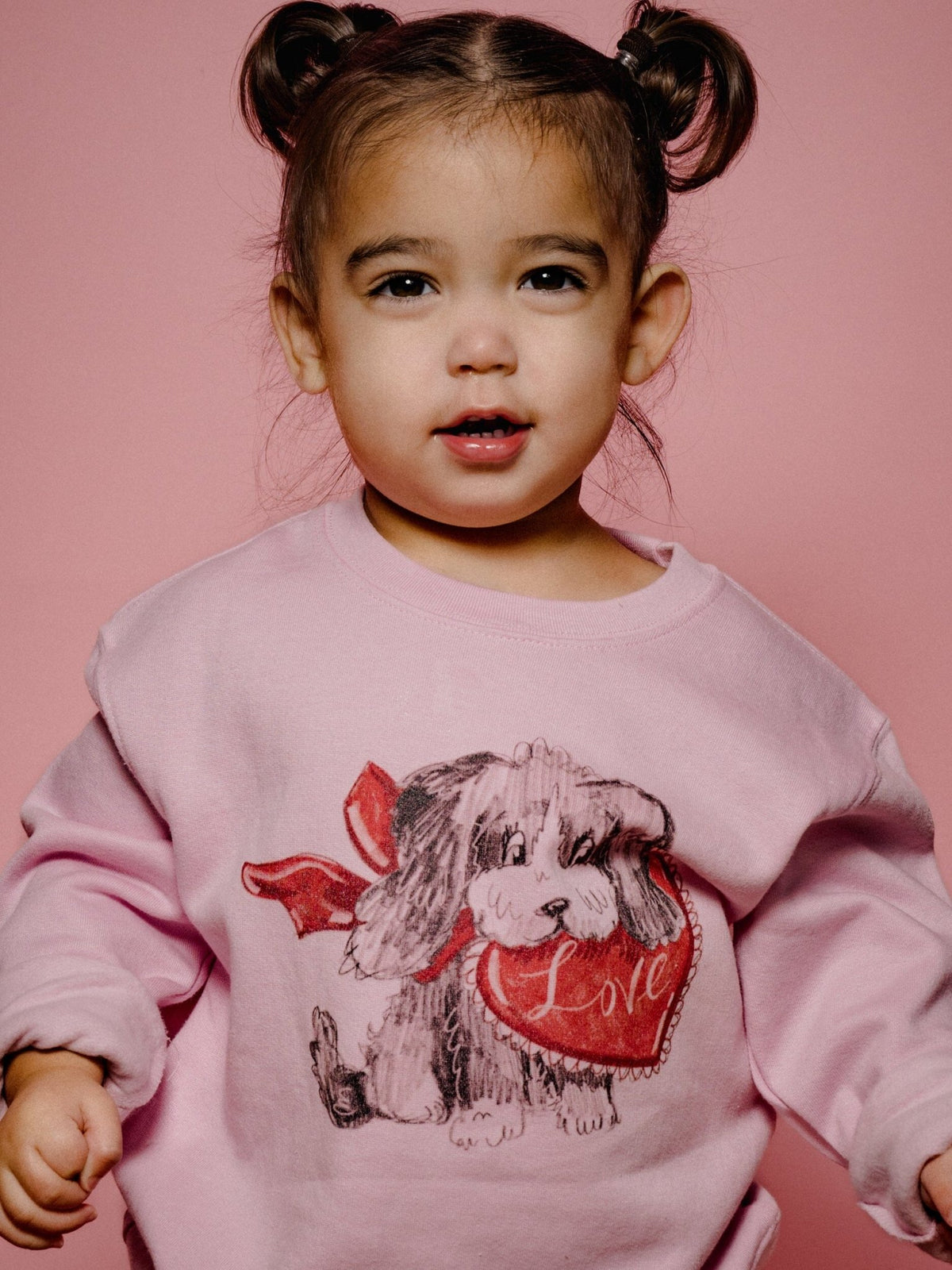 Children's Puppy Love Pink Sweatshirt