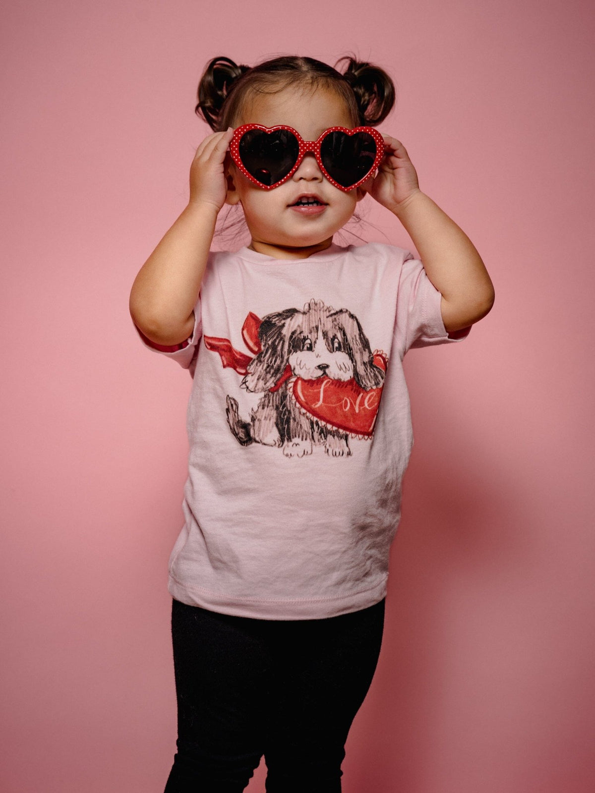 Children's Puppy Love Pink Tee