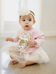 Children's Rolling Stones Floral Lick Pink Sweatshirt