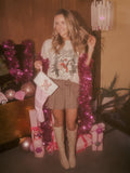 Christmas Howdy Holiday Off White Thrifted Tee