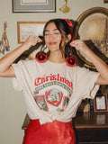 Christmas Patch Off White Thrifted Tee