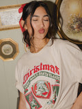 Christmas Patch Off White Thrifted Tee