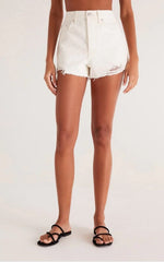 Z Supply Classic Hi-Rise Shorts in Bone