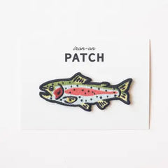 Rainbow Trout Embroidered Iron On Patch