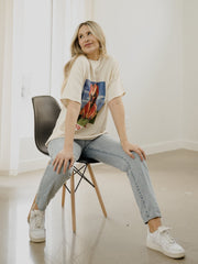 David Bowie Earthling Off White Thrifted Distressed Tee (FINAL SALE)