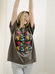 David Bowie Kit Kat Club Charcoal Thrifted Distressed Tee (FINAL SALE)