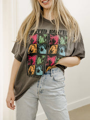David Bowie Kit Kat Club Charcoal Thrifted Distressed Tee (FINAL SALE)