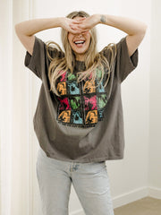 David Bowie Kit Kat Club Charcoal Thrifted Distressed Tee (FINAL SALE)