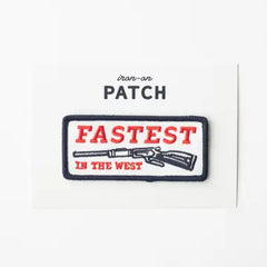 Fastest in the West Embroidered Iron On Patch