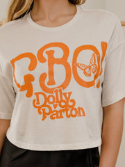 Dolly Parton GBO Butterfly Off White Cropped Tee