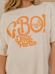 Dolly Parton GBO Butterfly Off White Thrifted Distressed Tee