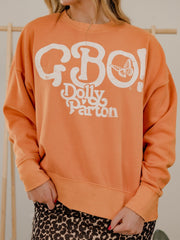 Dolly Parton GBO Butterfly Orange Hi-Dive Oversized Crew Sweatshirt