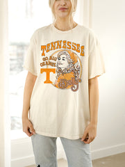 Dolly Parton Go Big Orange Scarf Off White Thrifted Tee