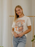 Dolly Parton Go Big Orange Scarf Vintage White Ellie Perfect Tee
