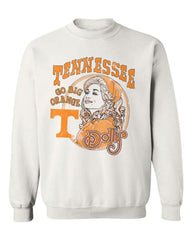 Dolly Parton Go Big Orange Scarf White Sweatshirt