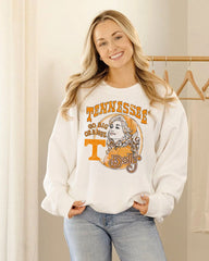 Dolly Parton Go Big Orange Scarf White Sweatshirt