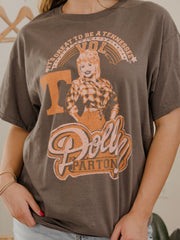 Dolly Parton Great To Be a TN Vol Charcoal Thrifted Distressed Tee